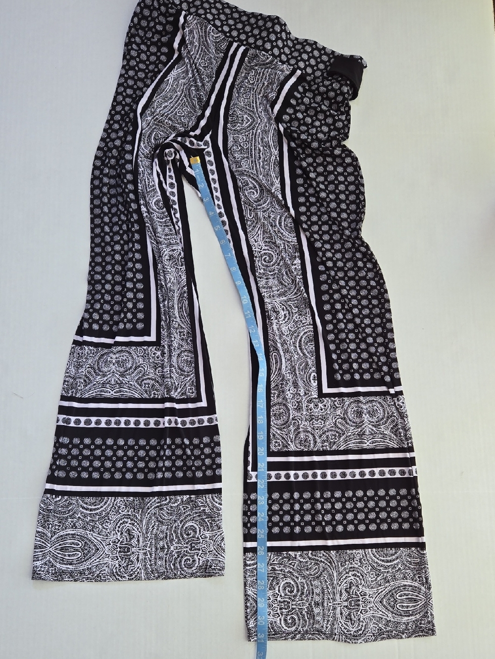 INC Women's Black & White Patterned Wide-Leg Flowy Pants, L, Travel Office Beach - Picture 8 of 9